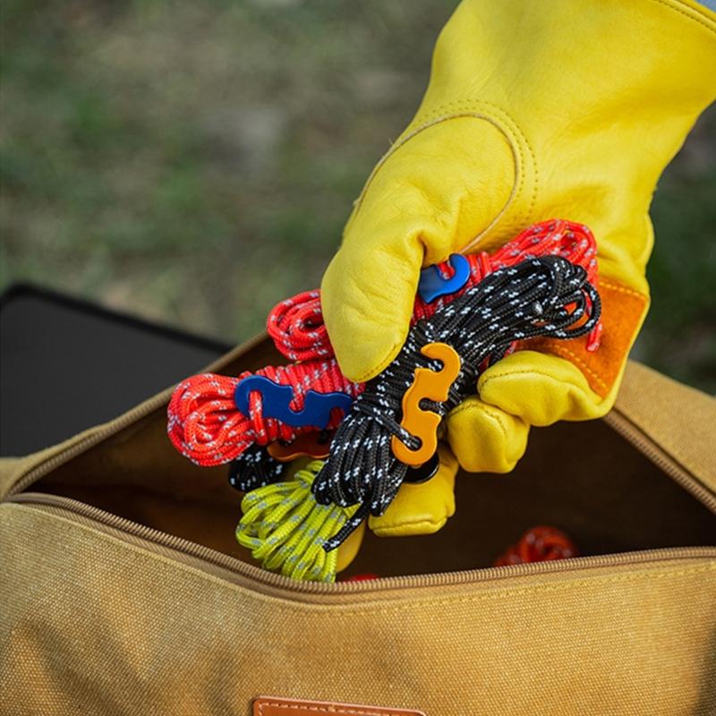 4pack Durability Reflective Tent Cords Reinforced Windproof Rope with Buckles for Enhances Night Safety