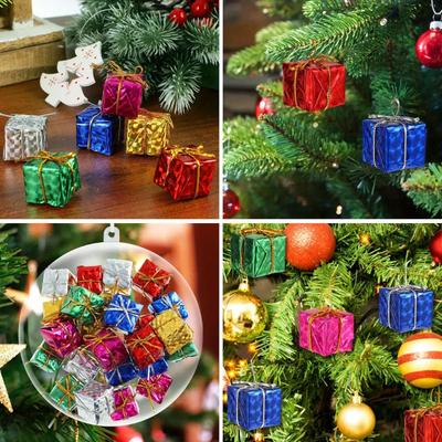 24 Stück Weihnachtsbaumschmuck Hängende Kleine Geschenkboxen Anhänger Weihnachtsbaumdeko Partyzubehör