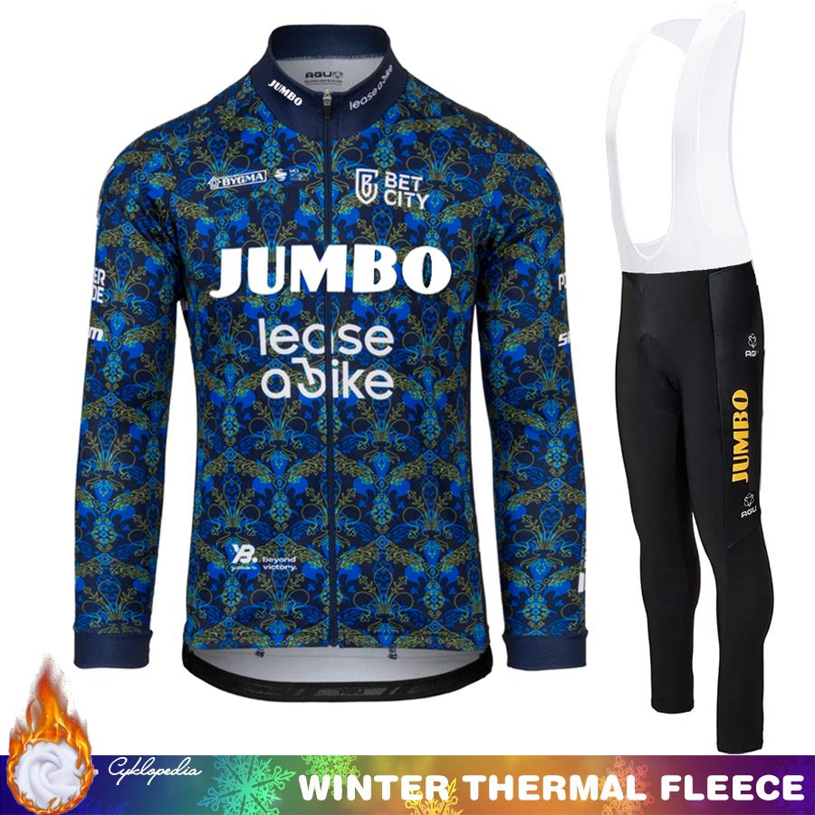 Herrcykelkläder Vinter Termisk Fleece Cykelbyxor JUMBO Man Set Tröja Kläder Cykeldräkt Herroutfit 2026 Byxor Cykel