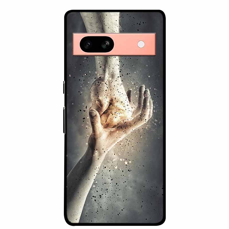 Per Google Pixel 7a 5G Custodia 6.1" Cover Fiori Bordo Nero Silicone TPU Morbida Cover Posteriore Per Google Pixel7a 2023 Custodia Telefono Fundas