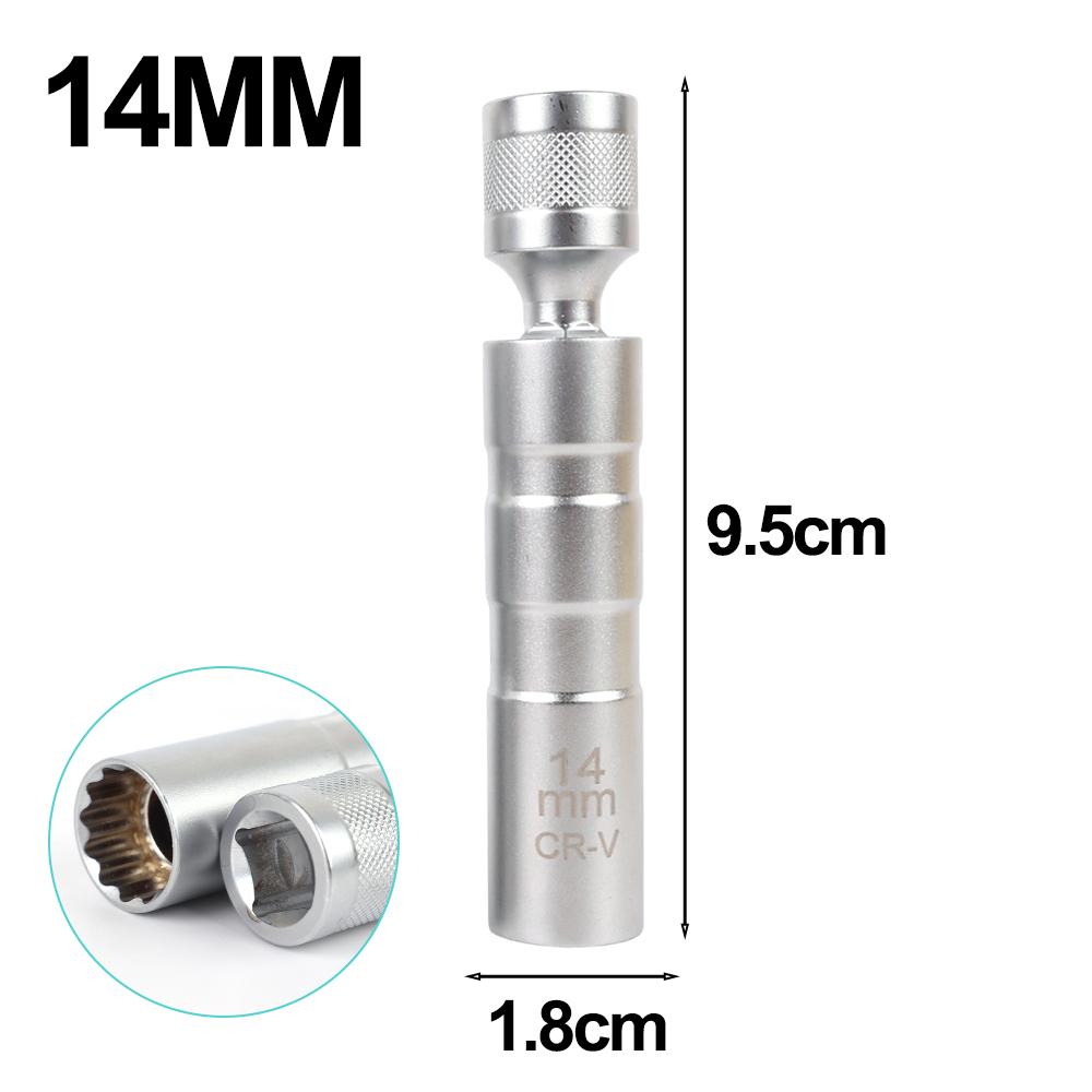 14/16mm Spark Plug Sleeve 3/8 Inch Interface Magnetic Spark Plug Wench Adapter Car Repair Spark Plug Removal Installation Tools