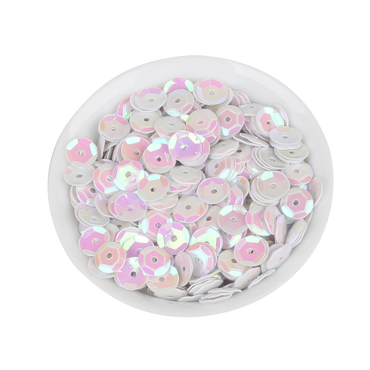 

1200 шт., разноцветные блестки из ПВХ, плоские круглые свободные пайетки, швейные свадебные аксессуары для женской одежды белый