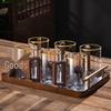 Chixing Glass Cup Set with Wooden Handle