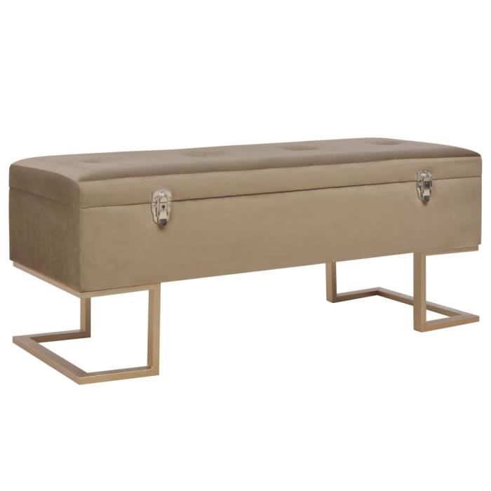 VidaXL Banc avec compartiment de rangement 105 cm Beige Velours