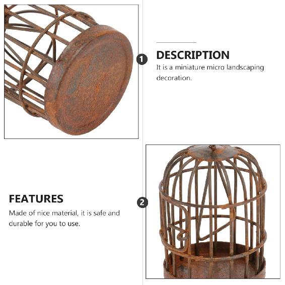 

YARNOW 2 шт. Украшение в виде птичьей клетки Миниатюрная мебель для дома Подвесной фонарь-подсвечник Птичья клетка Металлический кулон Подвесная клетка для птиц Декоративный декор макраме