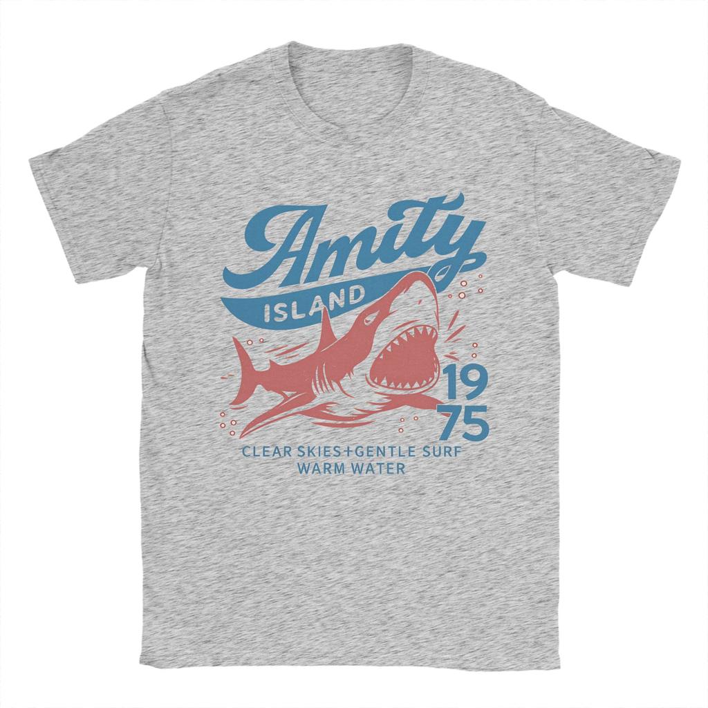Unisex Women Graphic Printing Jaws Amity Island 1975 Movie Tee T Shirt Pure Cotton Tshirts Clothing
