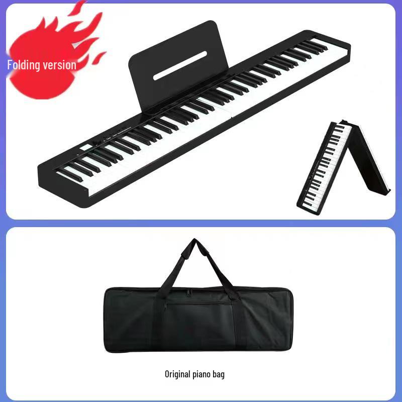 88-Key Folding Electronic Piano with Weighted Hammer Action, MIDI, CE Certified.