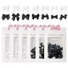 Black & White 3D Resin Ribbon Bow Nail Art Accessories (30pcs)