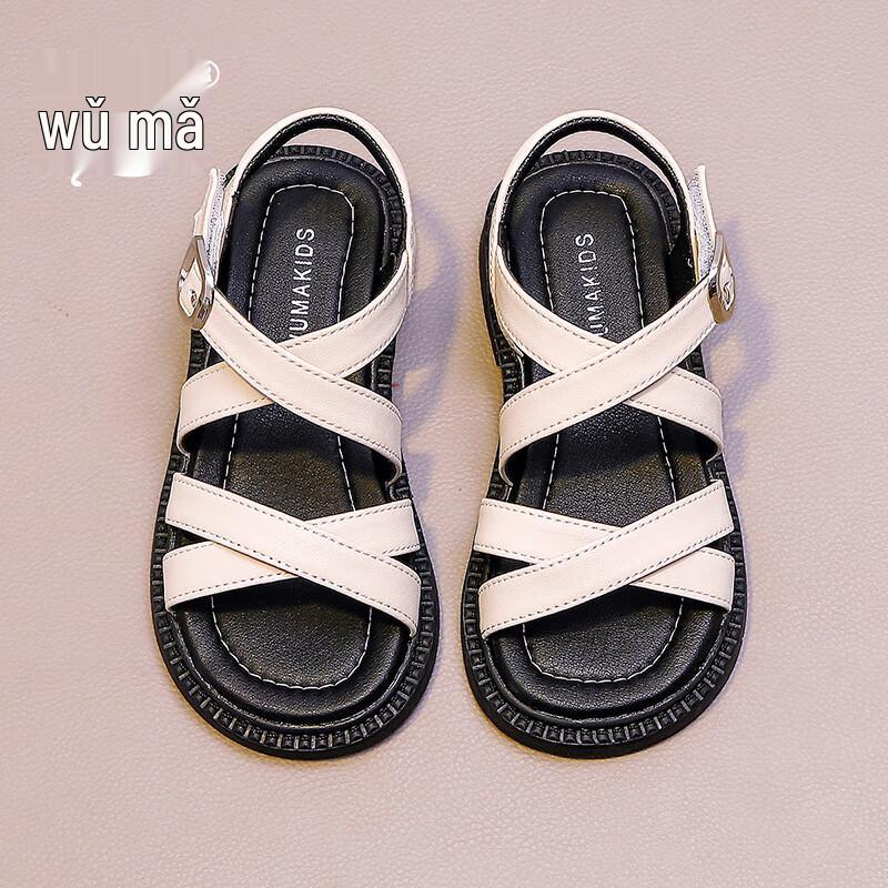 WUMA Girls Genuine Leather Roman Princess Sandals 33