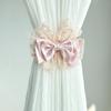 Elegant Pink Lace Bow Curtain Tieback - French Romantic Style, Punch-Free Curtain Clip with Floral Patterns