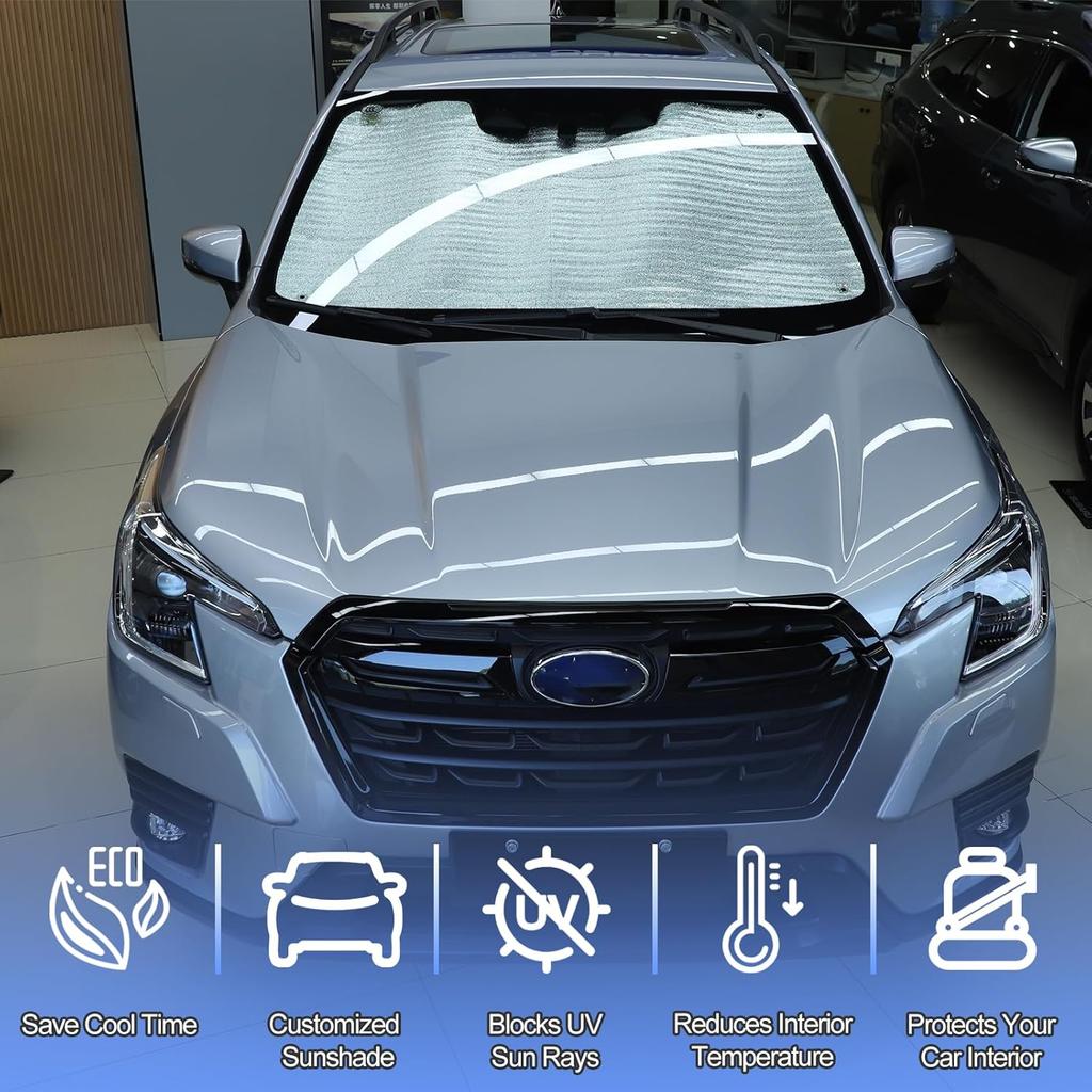 Windshield Sunshade Fit for Subaru Forester 2019-2025 Front Window Sun Shade Foldable Sun Visor Custom Sunscreen UV Blocker Privacy Protector