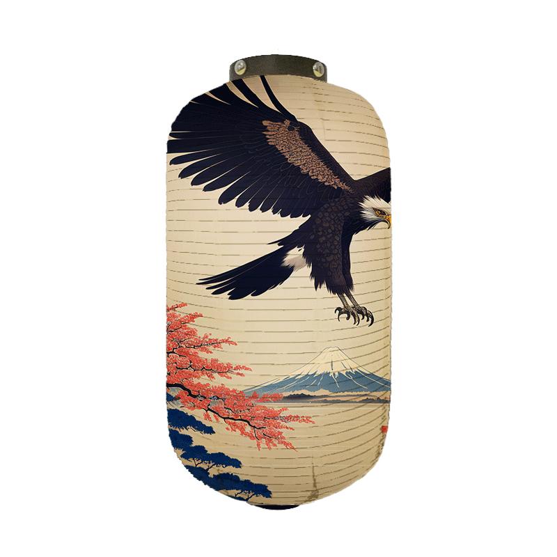 Japanese White Crane Art Pattern Festival Lantern Restaurant Izakaya Cuisine Decor Advertising Sign Ukiyo-e Style Cloth Lantern 20x35cm