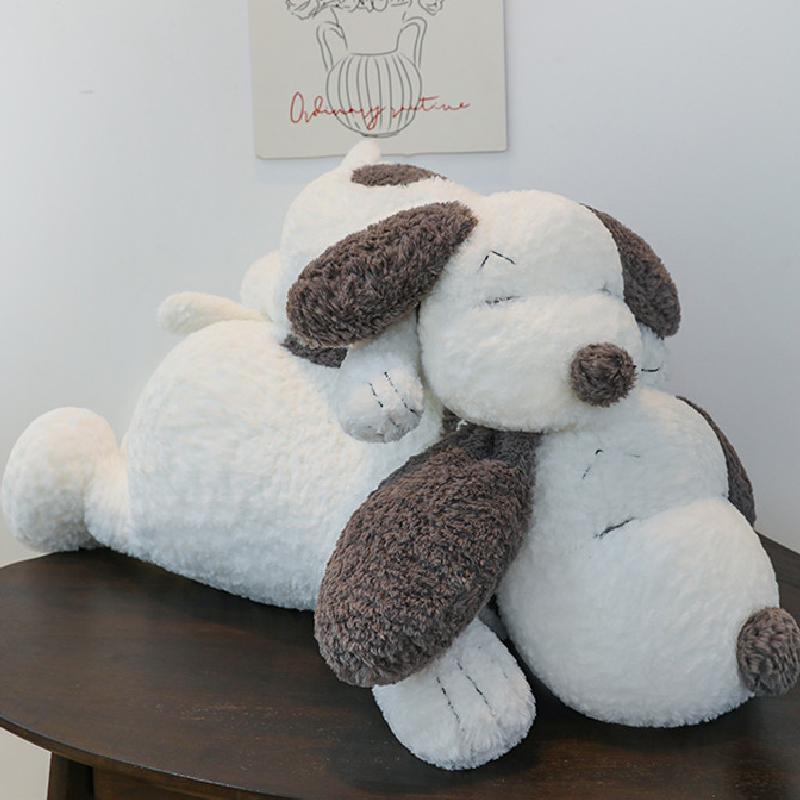Dog Plush Toy Stuffed Animal Pillow With Pp Cotton Filling White Gift
