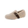 Pedal wool cotton shoes for women to wear in the autumn and winter of 2025, new flat-bottomed imitation lamb wool warm one-word Doudou shoes