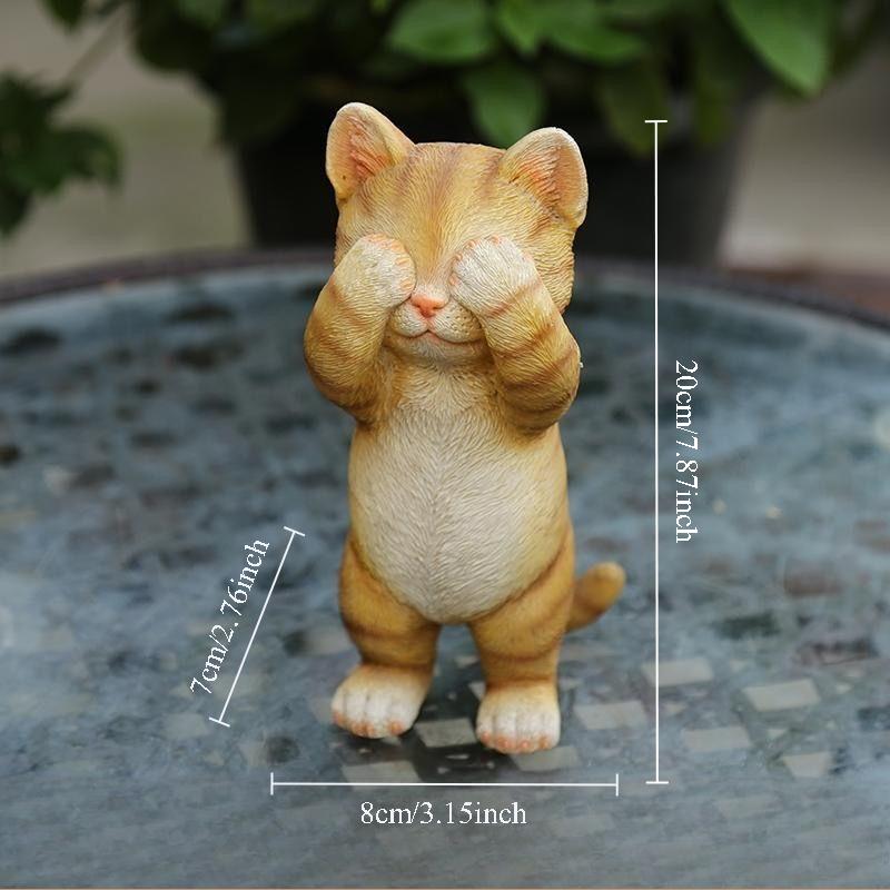 Cute Cat Figurine Anxiety Relief Desktop Decoration Office Stress Relief Ornament Home Decor Animal Statue Resin Kitty Sculpture