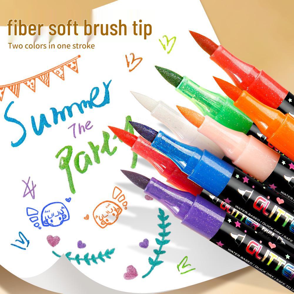 Dual-Color Double-Ended Acrylic Flash Marker Pen for Handwriting