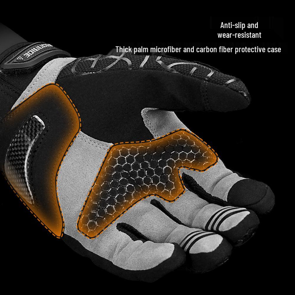 Breathable Carbon Fiber Touchscreen Motorcycle Riding Gloves - Summer, Anti-fall, Wear-resistant, Knight Equipment