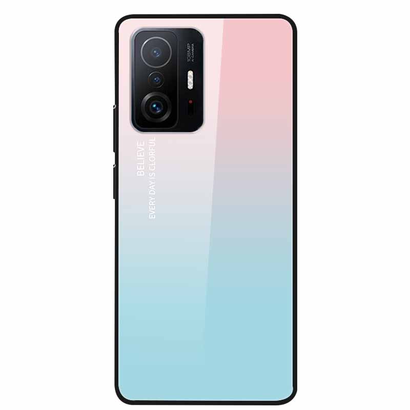 For Xiaomi 11T Pro Glass Case Hard Tempered Glass PC Cover Phone Case For Xiaomi Mi 11T 11 T Pro Shockproof Cartoon Funda Coque