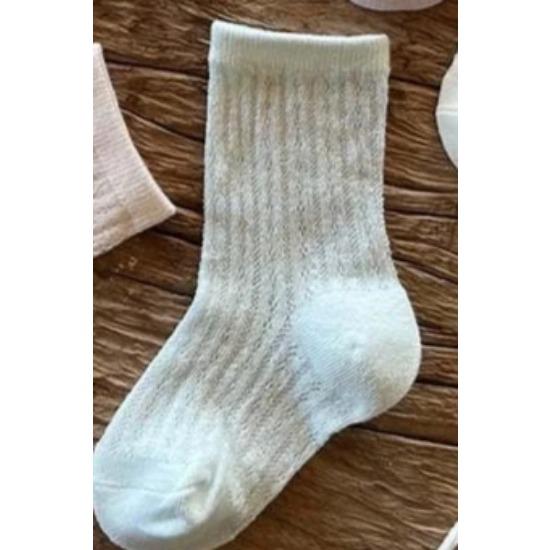 Children Summer Ultra-thin Ice Cream Colored Mesh Socks for Girls Solid Breathable Mid Tube Socks  New