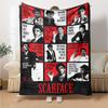 Scarface Characters Poster Flannel Blanket Super Soft Warm Cozy Blanket For Sofa Bed Office Travel Allseason Home Decor Gift