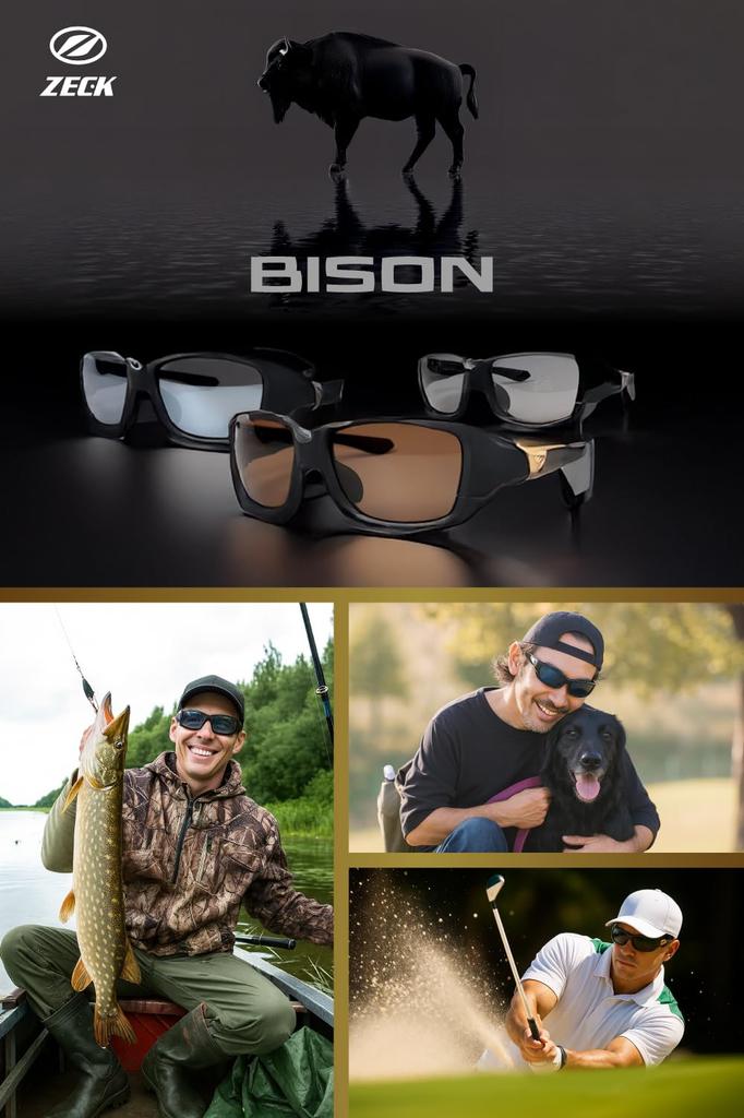 ZECK Asian Case Micro Interchangeable UV Coating Men's Sunglasses, Fit, Large, BISON, Polarized, & Bag, Lenses, Protection, Water-Repellent