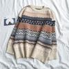 Frauen Herbst Winter Lose Fit Pullover Oansatz Langarm Pullover Tops Gestreiften Druck Stricken Jumper Lässige Strickwaren