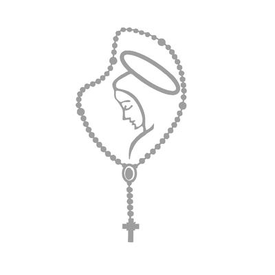 Růženec Panna Marie Fatima vinyl katolické auto samolepky na auto nárazníky Katolická náboženská Virgen Latinský Bůh