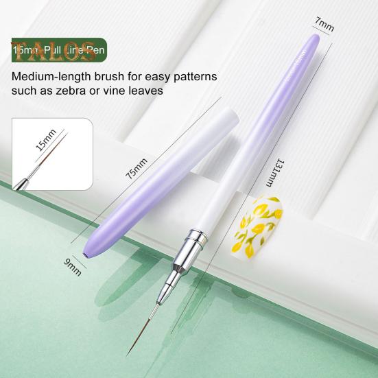 Nail Art Pen Pictură cu peri flexibili de lungă durată Frumos Nail Art Liner Brush Pen Instrument de frumusețe