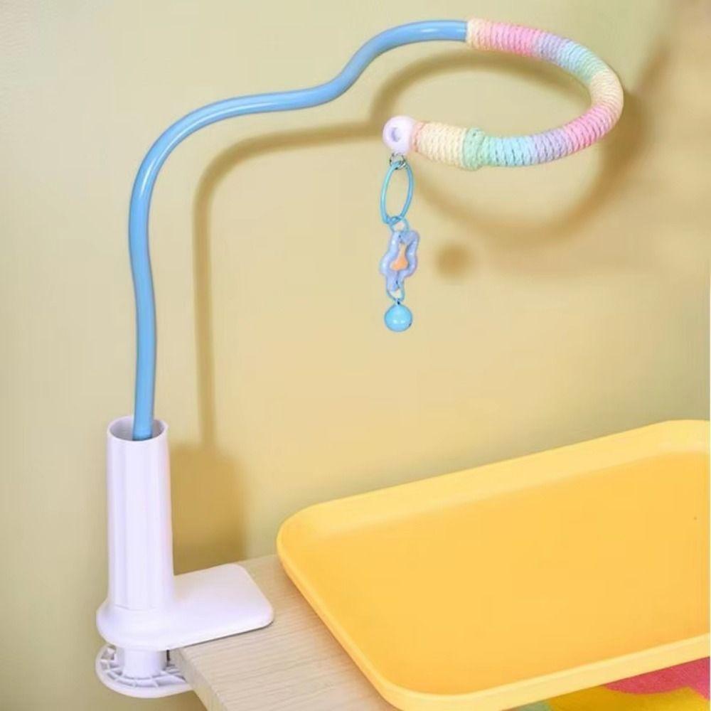 With Bell Bird Perch Stand Stable Paw Grinding Sticks Tabletop Parrot Biting Rod Parakeet Cage