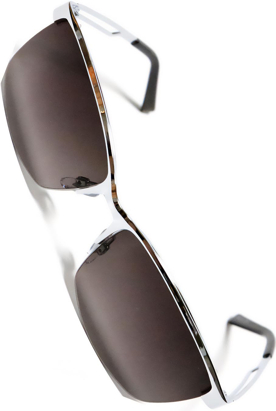 

Silver x Smoke Half Fashion Glasses Square Type Tough Half Rim Rimless Sunglasses Sunglasses Fashion Glasses Colored Transparent Clear Tough Look