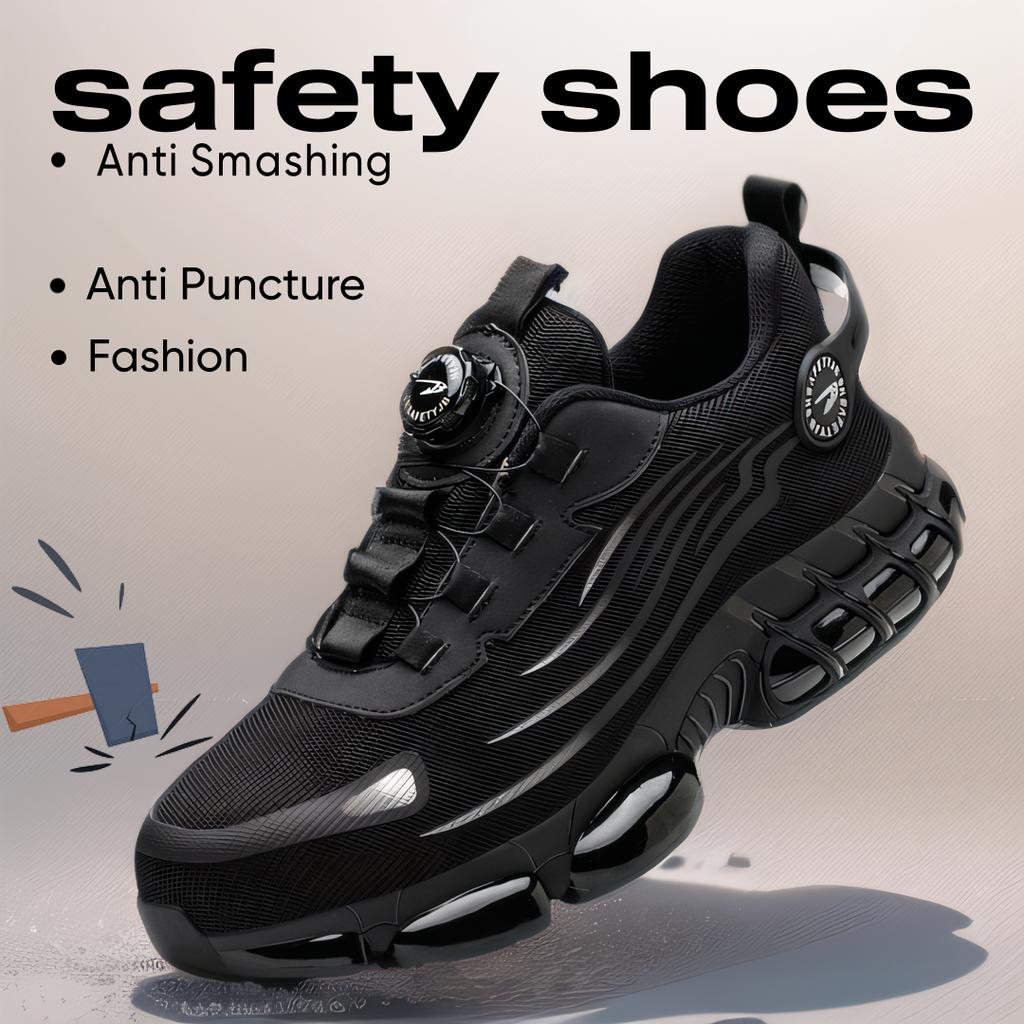 New Hot Rotary Buckle Work Safety Shoes For Men Air Soft Sole Lightweight Protective Work Sneakers Men Breathable Boots