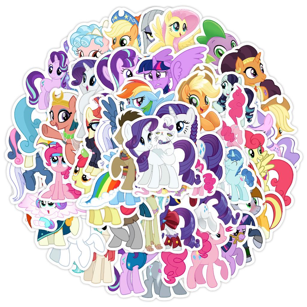50 Pony Pony Doodle Aufkleber Niedliche Kinder Kreative DIY Materialaufkleber Cartoon Anime Aufkleber