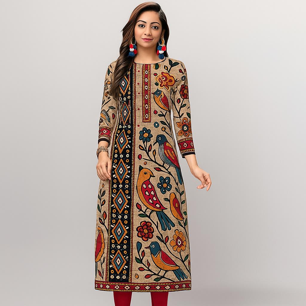 

Kurti, hot new styles, full ethnic prints breathable fabric, all day comfort, women s kurti tops, stylish 5XL чорний