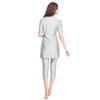 Muslimischer Badeanzug für Damen, muslimische Dame, traditionelle Kurzarm-Tops, Capri-Hosen, Damen-Patchwork, hochelastisch, islamische Strandmode, Damen-Badebekleidung