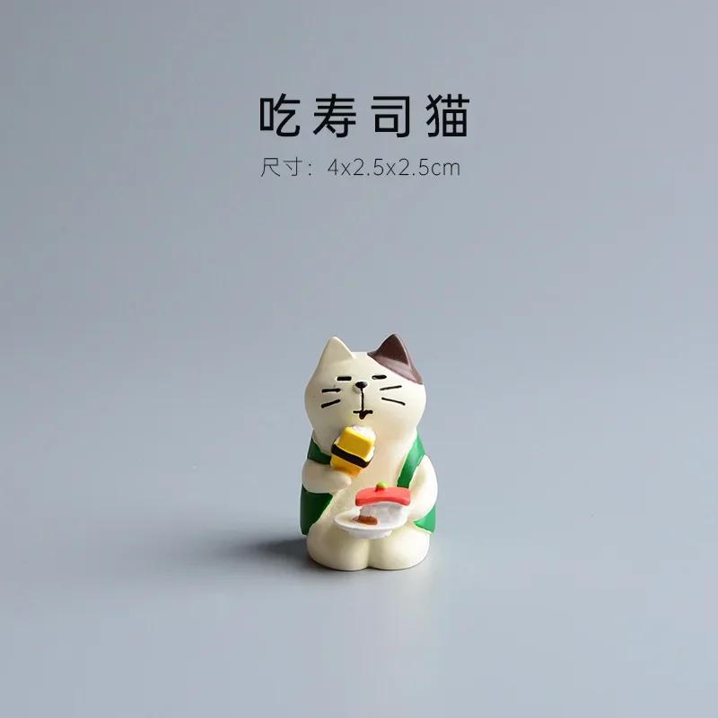 ZAKKA Miniatures Sushi Cute Cat model Resin Handicraft Desktop Ornaments Decor Crafts Figurines Scene Photography Props Toys