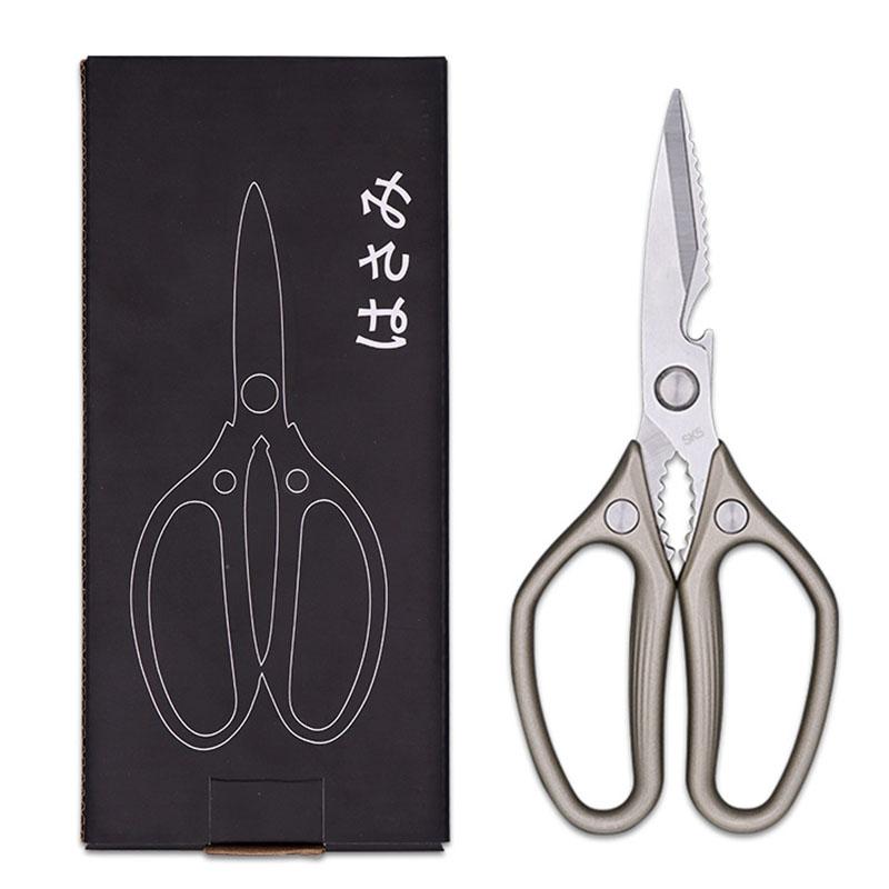 Stainless Steel Sharp Blade Aluminium Alloy Handle Vegetables Fish Chicken Bone Kitchen Scissors Household Accessories