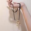 Adjustable Bone Pendant Choker Long Sweater Chain Versatile Fish Pendant Necklace  Casual Wear