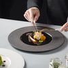 High-End Black Western Food Plate Creative Ceramic Plate Wedding Dining Plate Light Luxury Steak Plate Hotel Plate Tableware