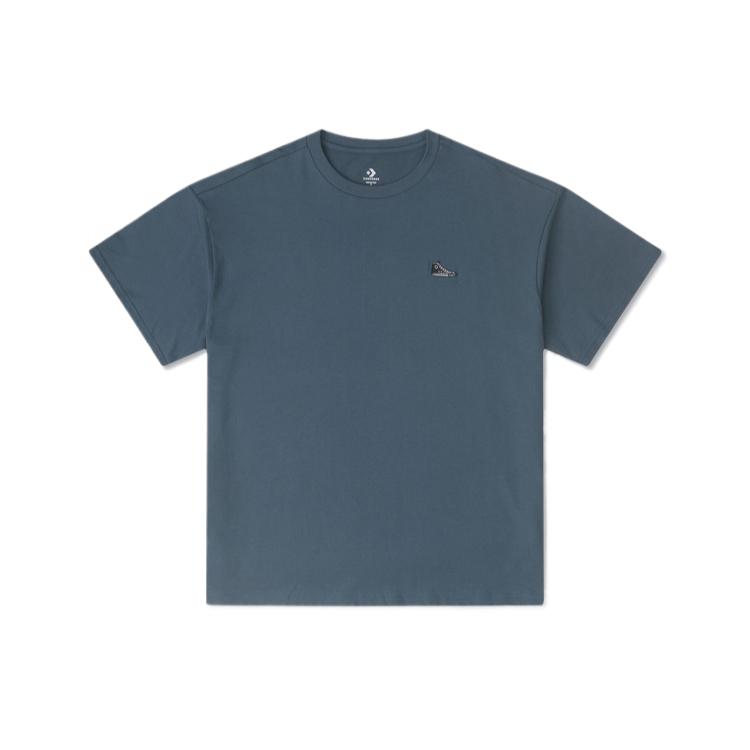 Converse T Shirts Unisex Blue Crew Neck Moderate Straight Fit 10027239-A05 L