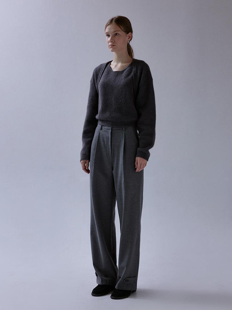 Deomiteun Mod Wool Button Pants (Charcoal)
