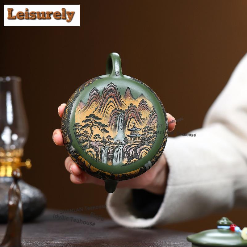 230ml Vintage Yixing Lila Ton Teekannen Handgefertigt Han Jiang Kanne Roh Erz Grüner Schlamm Kessel Chinesisches Zisha Teeservice Geschirr Geschenk