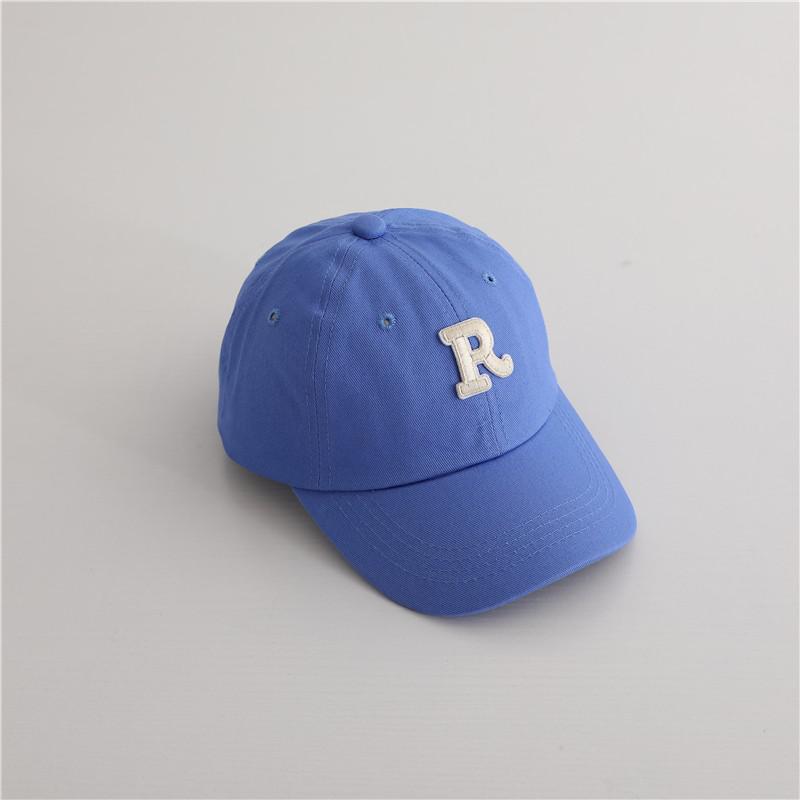 

New Summer Fashion Boy Girl Children Letter Embroidery Baseball Caps All-match Baby Cotton Peaked Hat Kids Sunscreen Casual Hats 49-52cm синій