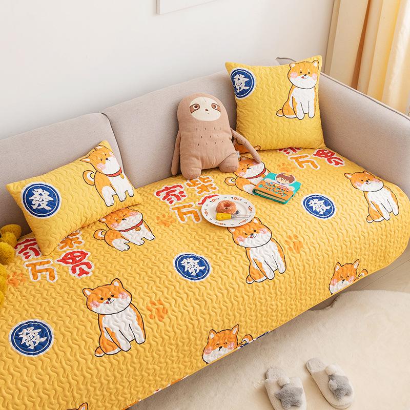Мультяшная подушка для дивана из чистого хлопка чехол для дивана противоскользящая подушка для сиденья можно стирать в машине 5070cm 1628₽