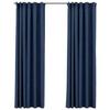 VidaXL Rideaux occultants aspect lin avec crochets 2pcs Bleu 140x225cm