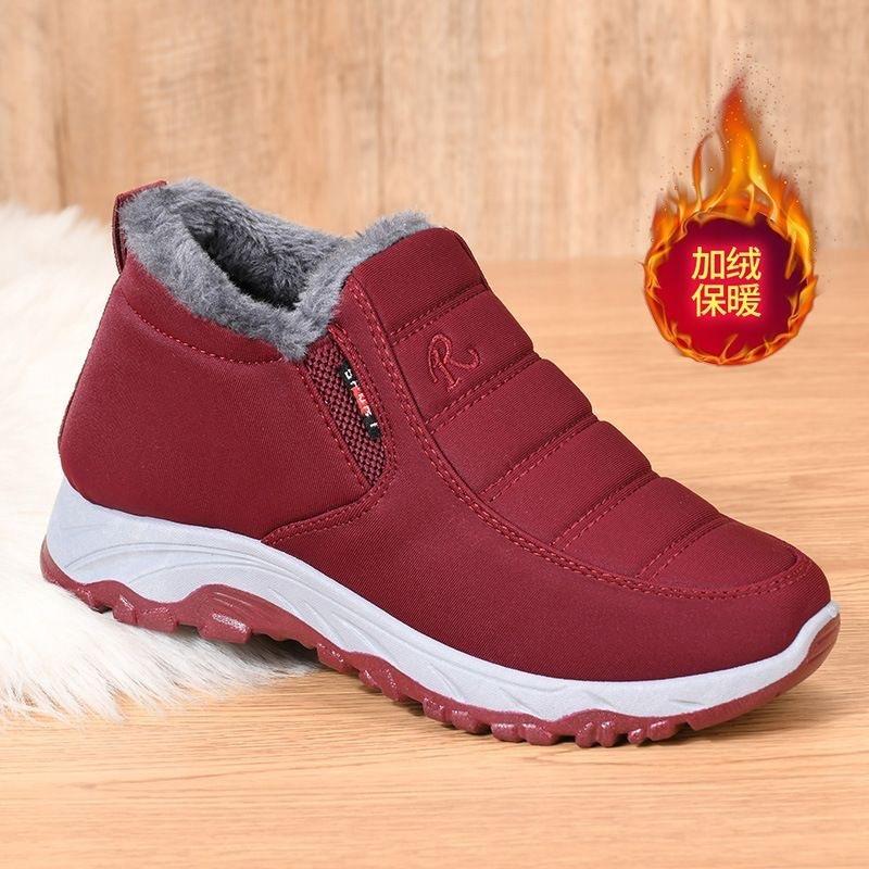Velvet Cotton Shoes Men's Winter Warm Non-slip Thickened Dad Comfortable Cotton Boots Women's Cloth Shoes
