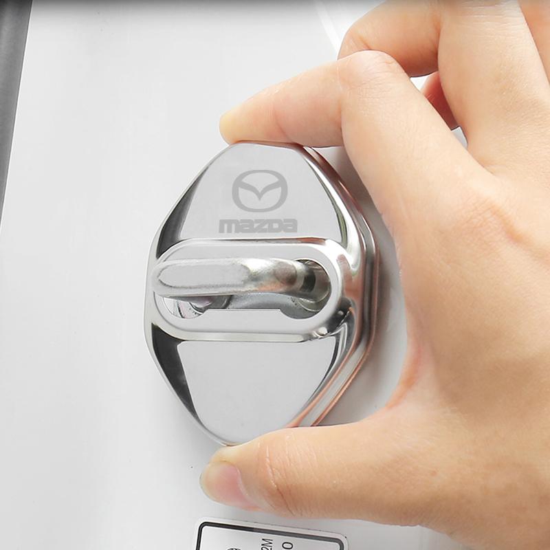 Car-Styling Car Door Lock Cover Auto Emblems Case For Mazda 3 6 Atenza Axela Demio CX3 CX5 MP MS RX8 Car Accessories