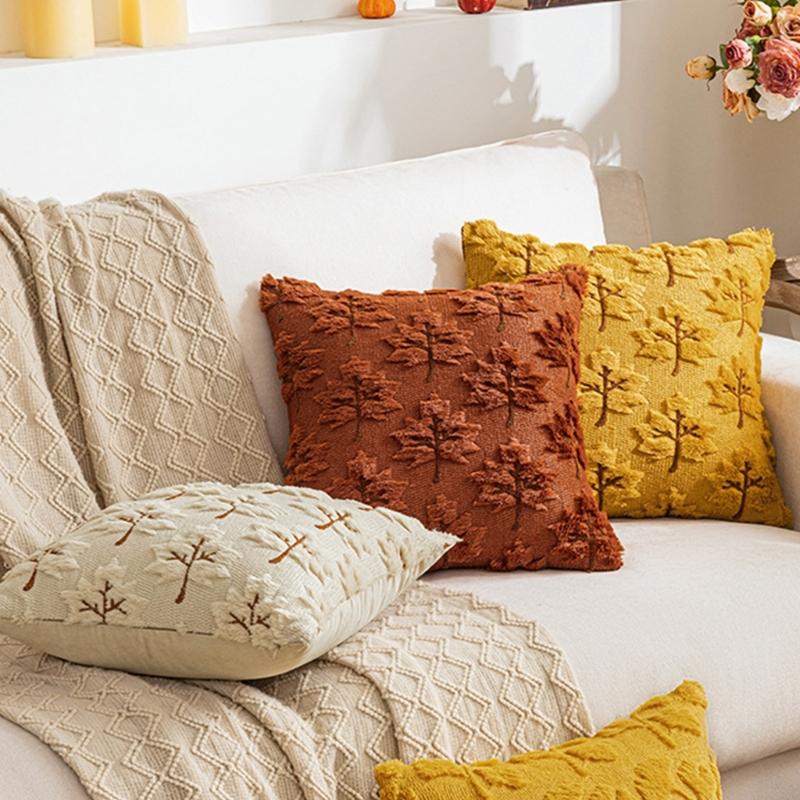 Fall Leaf Pattern Velvety Soft Pillow Cover Cozys Decorative Throw Pillow Case For Living Room Bedroom