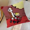Anime C-Calvin And H-Hobbes Cushion Cover Inches Farmhouse Decor Home Throw Pillow Covers For Couch Decorations