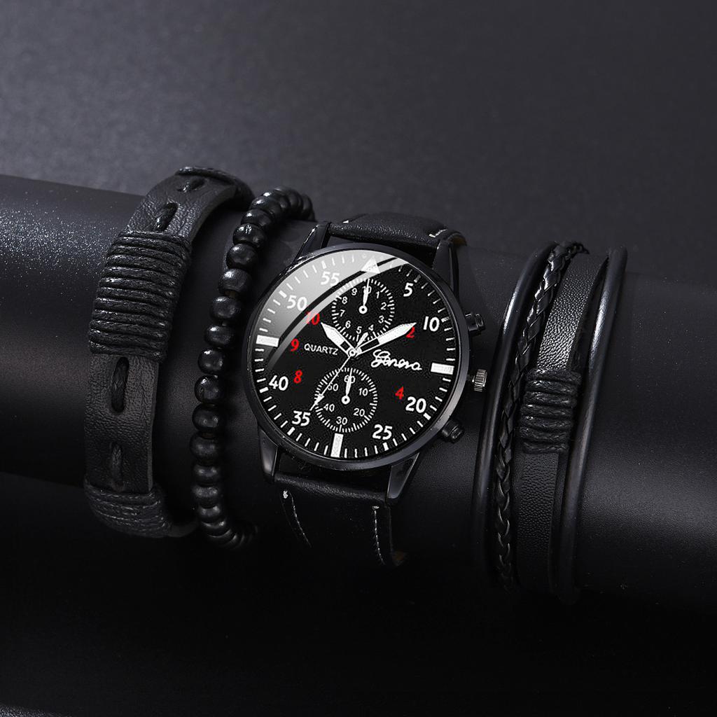 Men's Watch High-end Hong Kong Style Fashion Watch Fashion Versatile Quartz Watch High-end Watch Men's Watch Set