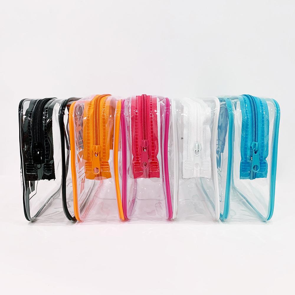 Organizér Pouzdro Cestovní Úložný Organizér Taška růžovočervená PVC Kosmetická Taštička Taška na Make-up Koupelová Toaletní Taška Vodotěsná Průhledná